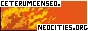 Ceterumcenseo's site button. Features flames on an orange background.